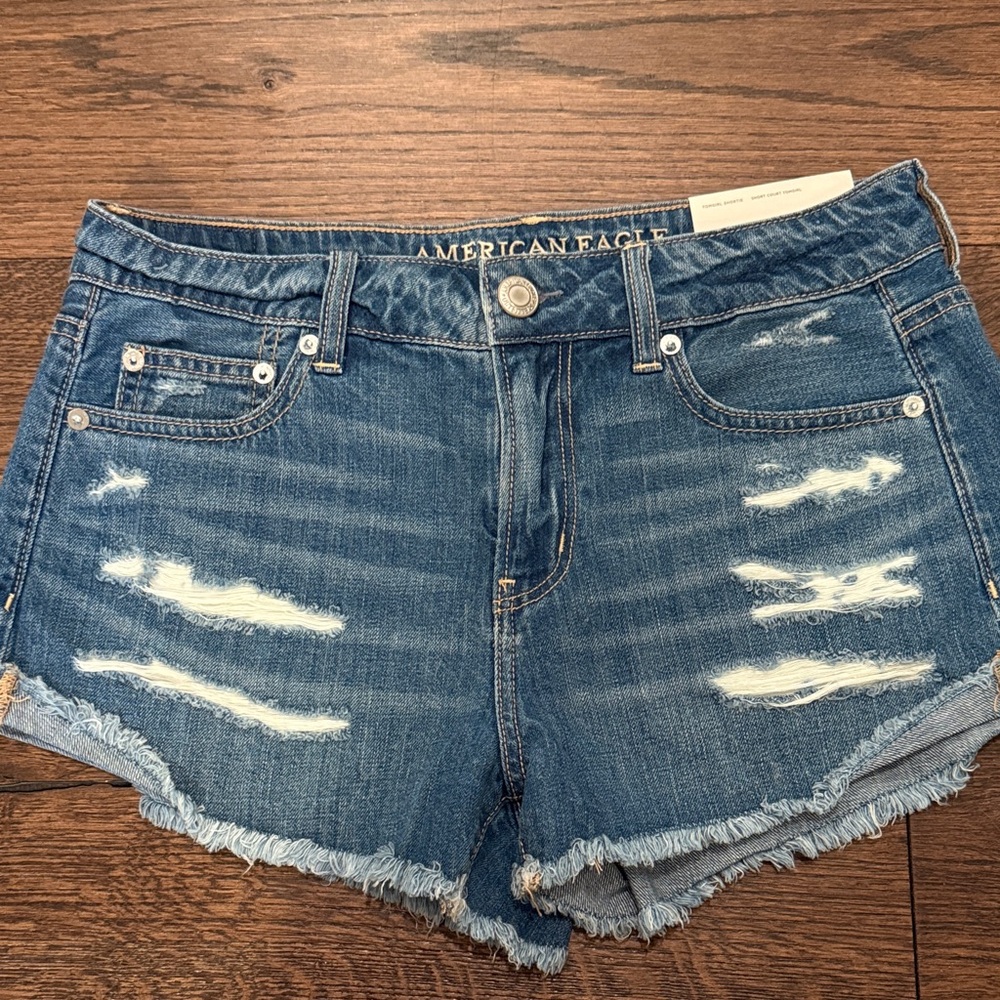 American Eagle Outfitters Distressed Blue Jean Shorts